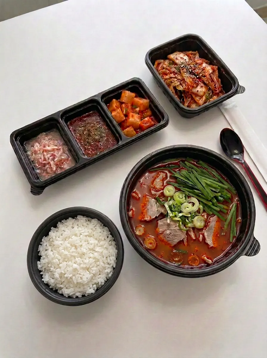 얼큰 국밥 배달 구성